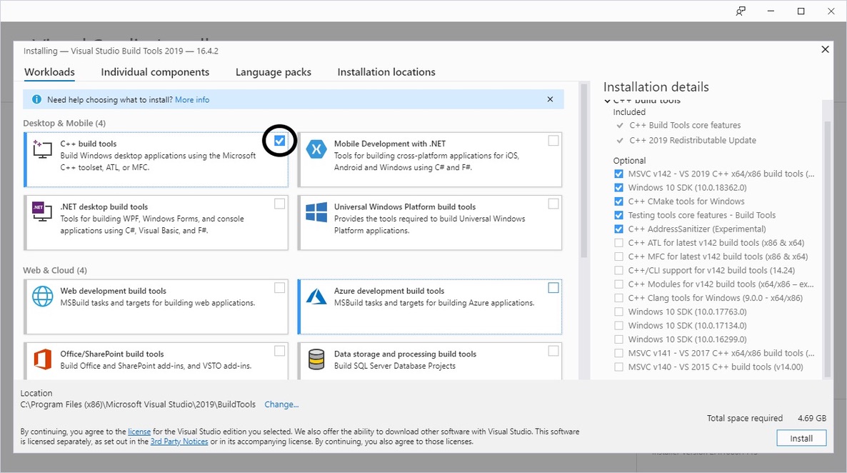 Install C++ Build Tools